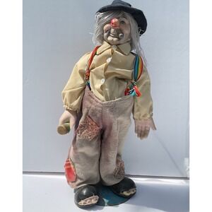Vintage‎ CLYDE THE HOBO CLOWN 21" Porcelain Dynasty Doll Collection 1983 VG Cond